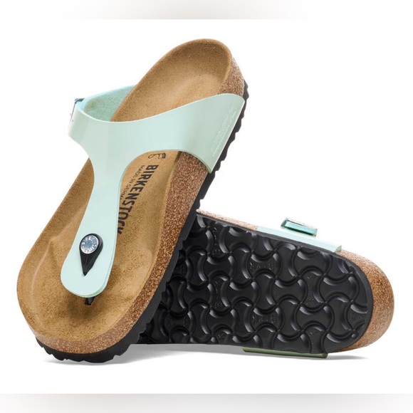 Birkenstock Shoes - Birkenstock | Mint Green Leather Sandals